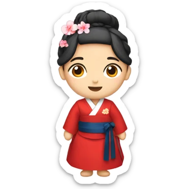 red korean hanbok sticker