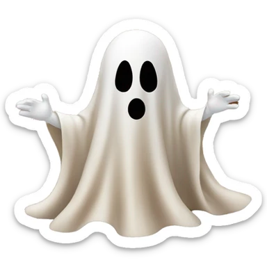 a ghost on a brown, fertile field with crops  sticker