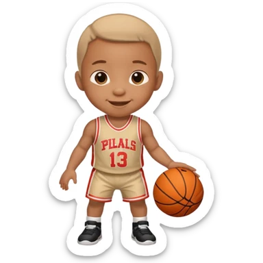 A baby basketball player sticker