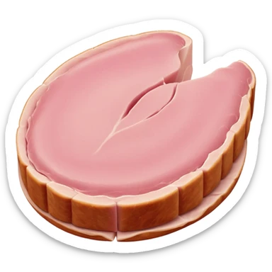 realistic raw turkey breast cutlet, thin, pale pink, smooth grain, translucent edges, fresh, moist, irregular shape, flat or gently folded, no plate, packaging, or faces, clean 3D, soft lighting, transparent background, emoji scale sticker