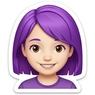 5 years old girl with purple hair sticker