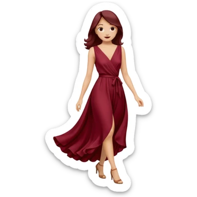 create a burgundury dress just the dress. make it knee lenght sticker