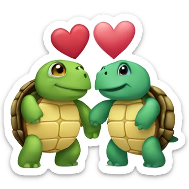 Turtles in love sticker