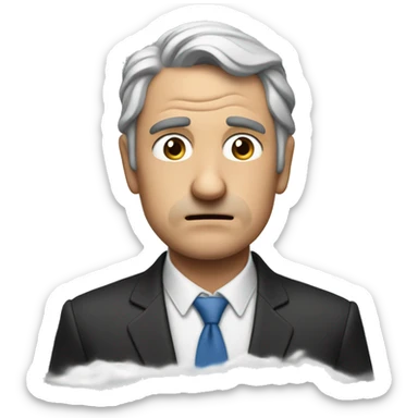 cynical man with far-fetched hopes aout the climate crisis sticker