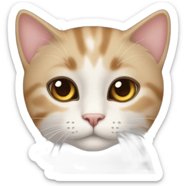 cat Brown and wthite eyes ambar sticker