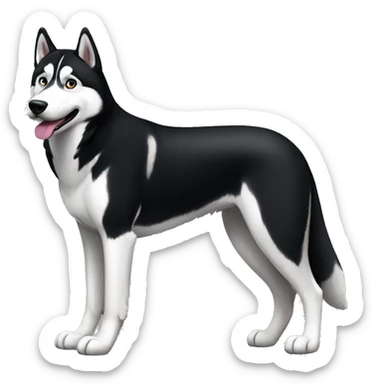 Black and white husky full body sticker