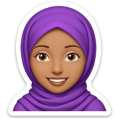 Brownskin girl with purple hijab sticker