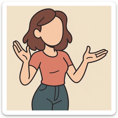 faceless young woman, inviting body language, contemporary flat design, soft edges, simple flat toon illustration sticker
