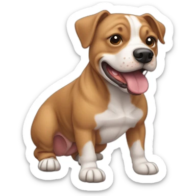 Mini bully perro salchicha marrón sticker