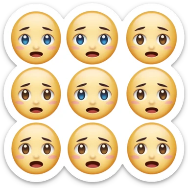 Create anime-inspired emoji faces in a soft Genshin Impact–style.
Expressive glossy eyes, smooth clean linework.
Moods: happy, shocked, crying, angry, smug, excited.
Pastel colors with soft glow.
Clear at small sizes, transparent background. sticker