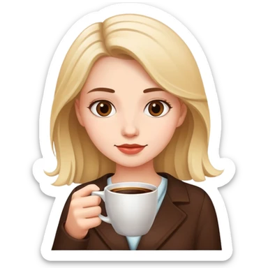 Girl with coffee in her hands sticker