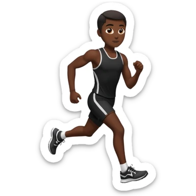 make a short runner in black outfit sticker