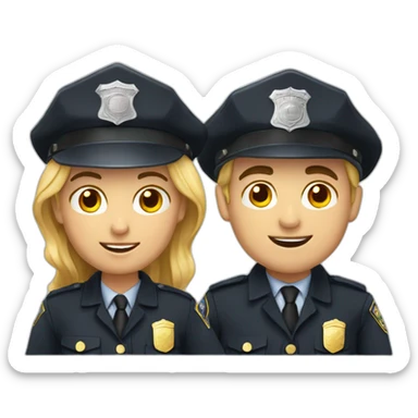 couple policier et criminelle sticker