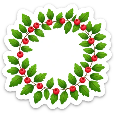 Holiday garland laying in a flat horizontal line sticker