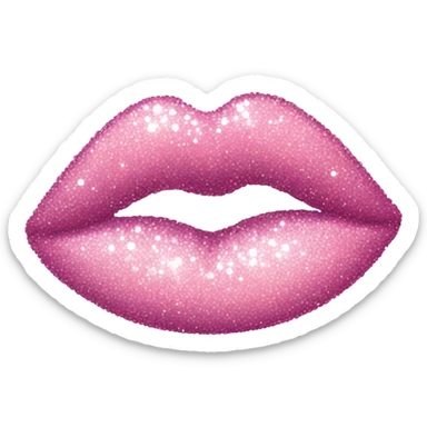 Pastel pink kiss mark sparkly sticker