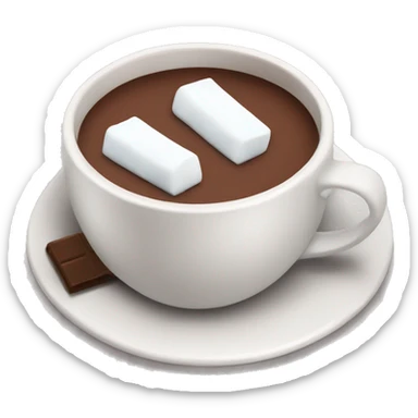 Cup of hot chocolate with tol of marshmallow  sticker