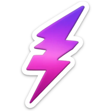 drawing of a lightning bolt purple and pink gradient sticker