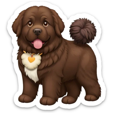 Newfoundland dog with stuffed animal  sticker