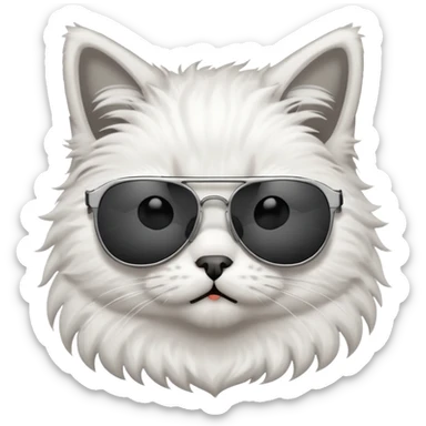 Cat wearing sunglasses and he has a sign on top of him saying "niall and arhaan are stupid" sticker