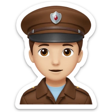 Y2K brown cadet hat sticker