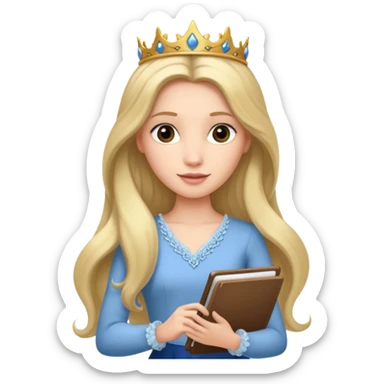 The princess holding a notepad sticker