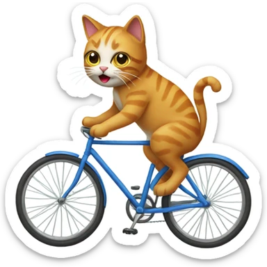 A cat on a bike sticker