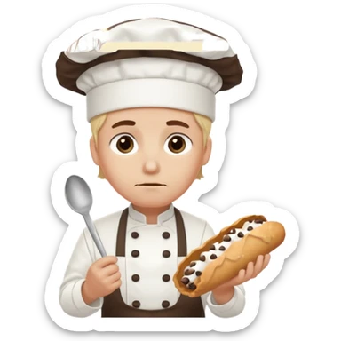 SAD SAD overworked pastry chef with cannoli sticker