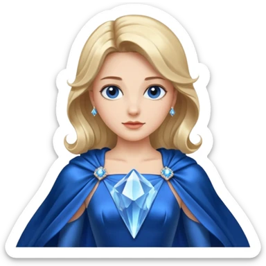 A blue satin dress with crystal bodice and flowing cape.




























 sticker