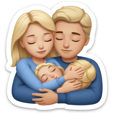 Deep hug on sleep of couples sticker