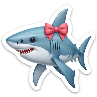 shark with bow sticker