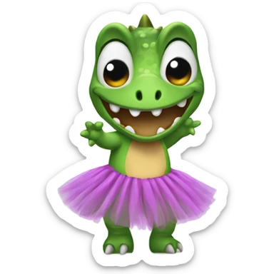dinosaur with tutu sticker