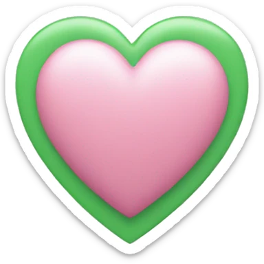 Pink and green heart sticker