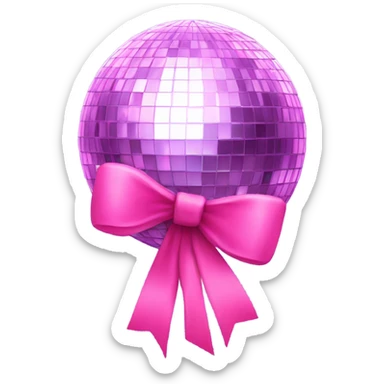 disco ball with pink bow sticker