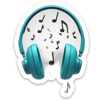 Headset with music notes expelling  sticker