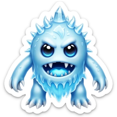 a scary creepy ice monster, eldritch ice monster, monster made of ice sticker