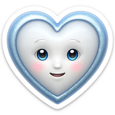 white heart with sparkles sticker