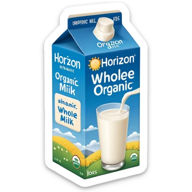 Horizon organic whole milk sticker