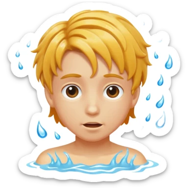 A boy giving herself a swirley sticker