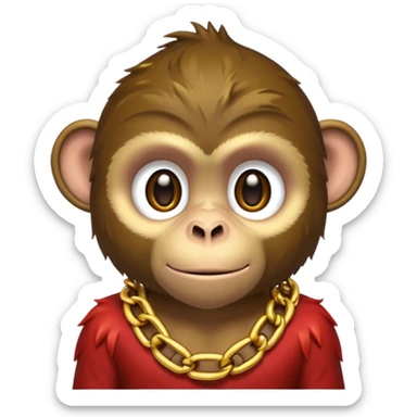Dark monkey with a dew eag and gold chain sticker
