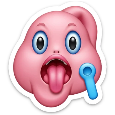 tongue out with a blue tick on it sticker
