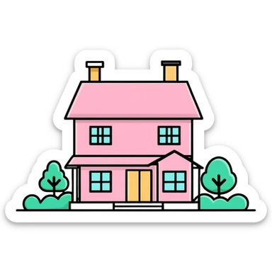 Pink home sticker