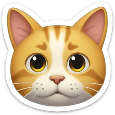 Cat sad because a fish slipped from his mouth sticker