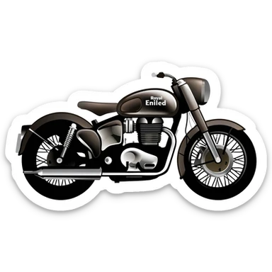 Create a royal enfield logo with the classic bike as the theme sticker