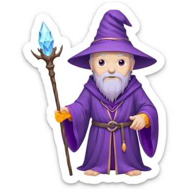 old purple wizard with staff sticker