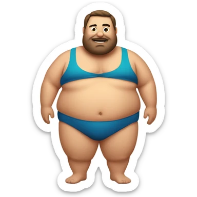 Fat man in bikini sticker