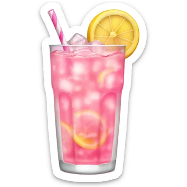 Pink lemonade with ice  sticker