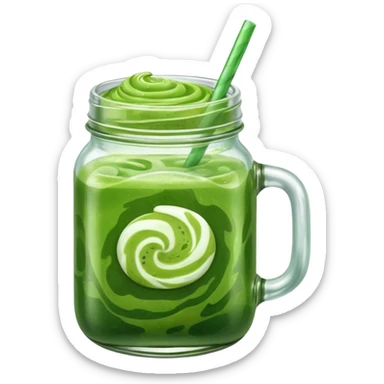Iced matcha in a mason jar sticker