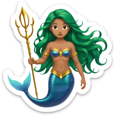 Mermaid with Trident – Warrior mermaid with weapon sticker