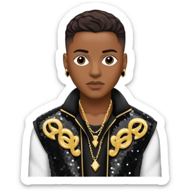 Cedric K-Ci Hailey from Jodeci/K-Ci & JoJo with dark brown, black sequin outfit sticker