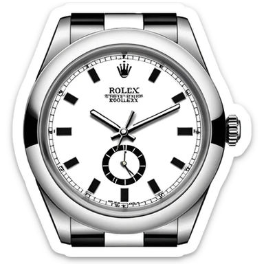 Rolex white and black watch with good details sticker